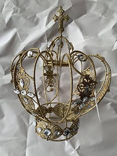 Noel Dekorasyonunda Mücevherli 9.5 Altın Demir Tel Taç