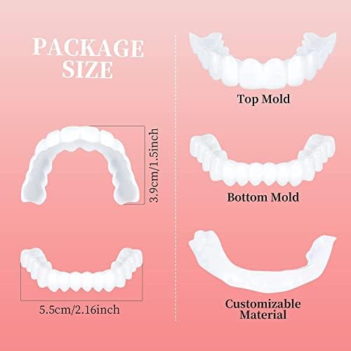 Sahte Dişler, Kadınlar ve Erkekler için 4 adet Protez Diş, Geçici Diş Restorasyonu için Diş Kaplamaları, Dişlerinizi