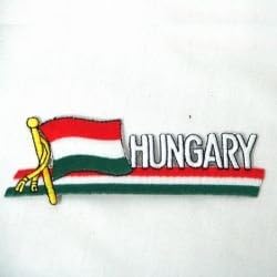 Macaristan Sidekick Kelime Ülke Bayrağı Demir on Patch Crest Rozeti .. 1 .5X4. 5 İnç... Yeni