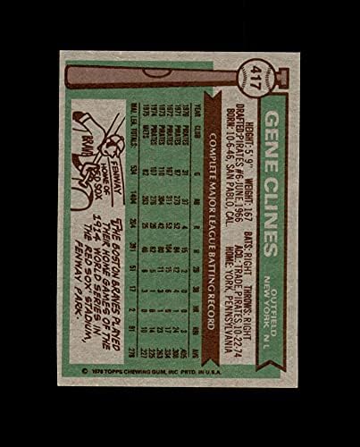 Gene Clines El İmzalı 1976 Topps New York Mets İmzalı