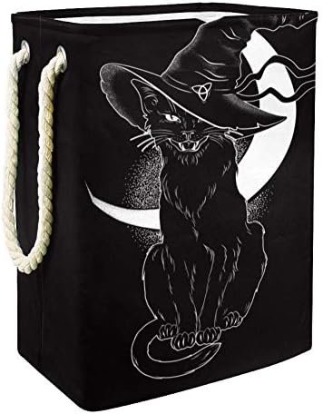 Inhomer Siyah kedi Sivri cadı şapkası 300D Oxford PVC Su Geçirmez Giysiler Sepet Büyük çamaşır sepeti Battaniye Giyim