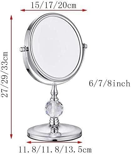 Küçük Ayna makyaj masası aynası, Masaüstü iki Taraflı güzellik aynası 8X Büyütme Kozmetik Ayna 360 ° Döner banyo aynası