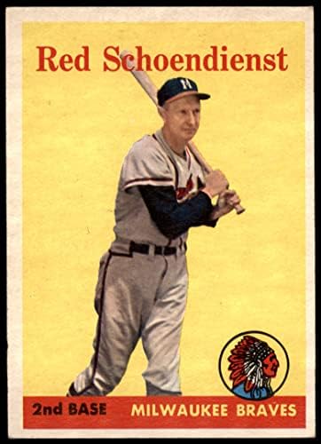 1958 Topps 190 Kırmızı Schoendienst Milwaukee Braves (Beyzbol Kartı) ESKİ Braves