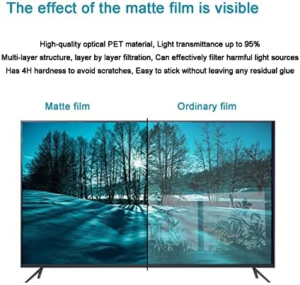CUNİO Parlama Önleyici TV Ekran koruyucu Film, Anti mavi ışık / Çizilmez mat filtre Filmi, Zararlı Mavi ışını Engelleyin