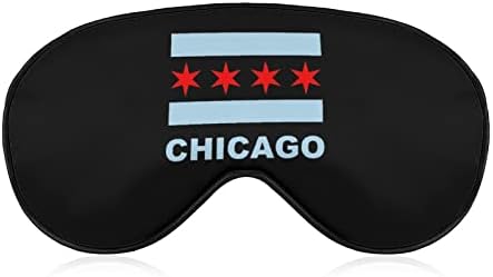 Chicago eyalet Bayrağı göz maskesi uyku körü Körüne ayarlanabilir kayış blokları ışık kör seyahat uyku Yoga Şekerleme