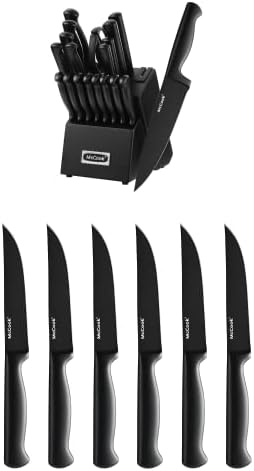 MC69C Siyah Bıçak Setleri, 20 Parça + McCook MC59B Biftek Bıçakları 6 Set