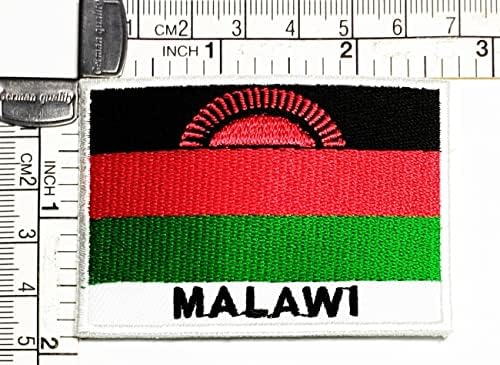 Kağıt mendil 1. 7X2.6 İNÇ. Malavi Bayrağı Yama Bayrağı Amblemi Kostüm Üniforma Askeri Taktik İşlemeli Aplike Yamalar