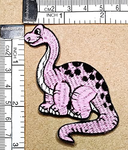 Kleenplus 3 adet. Dinozor Sevimli Demir on Yamalar Pembe Dinozor Hayvan Karikatür Çocuk Moda Stil İşlemeli Motif Aplike