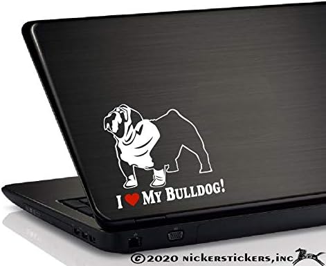 Bulldog Köpeğimi Seviyorum / NickerStickers ® Vinil Pencere İngilizce Bulldog Çıkartma
