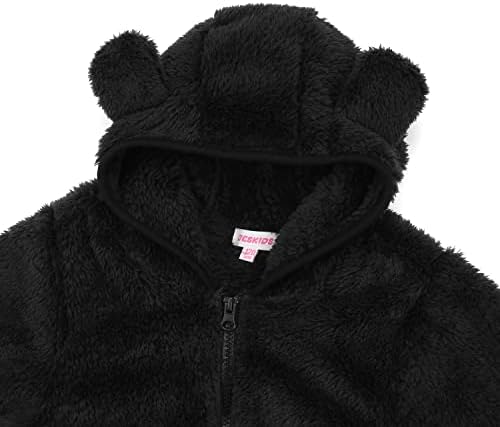 Toddler Kız Erkek Polar Hoody Ceket Zip Up Teddy Coat Sıcak Kış Dış Giyim