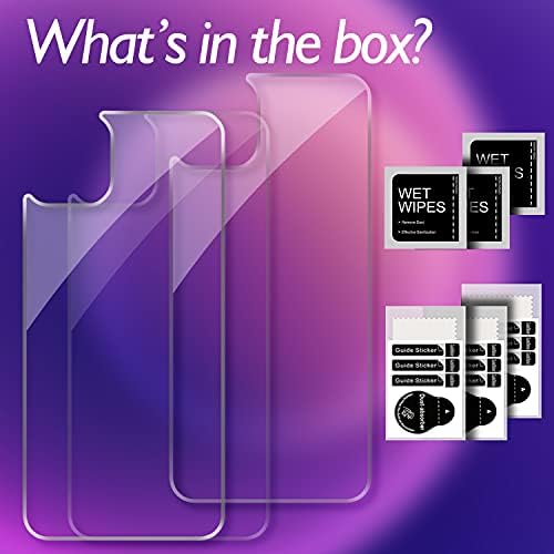 Shacoryze iPhone 12 için Arka Ekran Koruyucu [3'lü Paket], Arka Temperli Cam [Dokunsal Dokunuş] Tamperli Cam Filmi