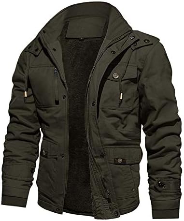 CRYSULLY erkek Kış Rahat Kalınlaşmak Çok Cep Dış Giyim Ceket Ceket Çıkarılabilir Hood İle