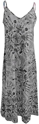 Bayan Casual Kokteyl Elbiseleri Batik Baskı Spagetti Kayışı Kolsuz Artı Boyutu Yaz Uzun Maxi askı elbise