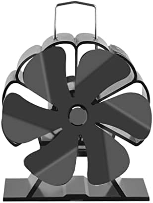 UXZDX CUJUX 6-bıçak soba şömine Fan verimli Heatpowered günlük ahşap brülör soba Fan sessiz ısı dağılımı (renk : siyah,