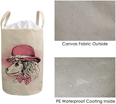 Çamaşır Sepeti Katlanabilir Köpek Pembe Şapka Sepet Kirli Giysiler Su Geçirmez Çanta Keten Depolama Organizatör