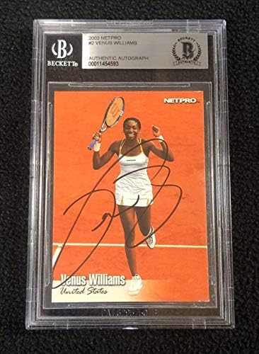 Venus Williams İmzalı 2003 Netpro Çaylak Kartı 2 RC Beckett Kimliği Doğrulanmış-İmzalı Tenis Kartları