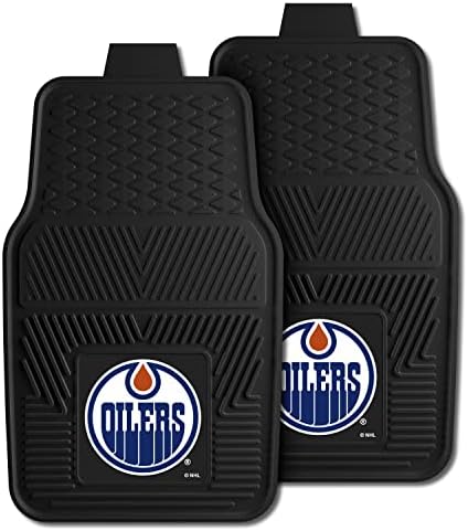 FANMATS 12396 NHL Edmonton Oilers Arka Sıra Yardımcı Araba Paspasları-2 Parça Set, 14in. x 17 inç., Tüm Hava Koşullarına