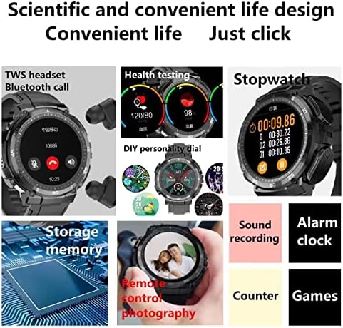 Akıllı saat Kulakiçi ile Kadın Erkek Bluetooth Kulaklık Kablosuz SmartWatch Spor İzle MP3 (Siyah)