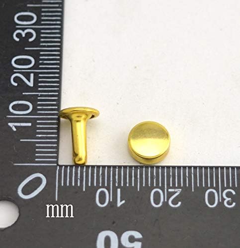 Wuuycoky Altın Çift Kap Planı Perçin Chessman Metal Çiviler Kap 8mm ve Sonrası 10mm Paketi 300 Setleri