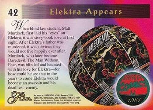 1994 Flair Marvel 42 Elektra Resmi Eğlence Ticaret Kartı Ham (ESKİ MT veya Daha İyisi) Durumda