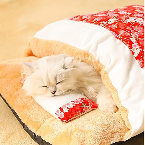 LÜZHONG Kedi Uyku Tulumu, Prim Snuggly Mağara Yatak Evi, Kendini Sıcak Kitty Çuval Rahat Kucaklama Yastık Yuva Kış