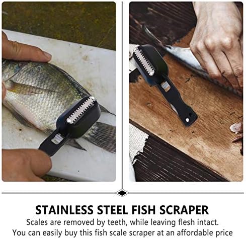 Happyyami 3 adet Balık Cilt Ölçekleyici ile Temizle Kapak Paslanmaz Çelik Balık pulu temizleyicisi Plastik Ölçek Kazıyıcı
