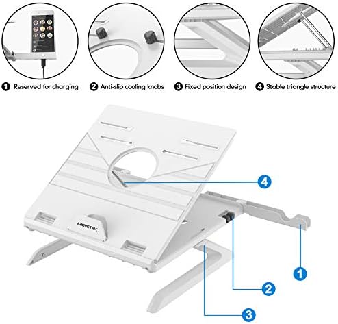 AboveTEK Genie Kitap Laptop standı Yükseltici - 9 Yükseklik / Açı Ayarlanabilir, taşınabilir dizüstü Yükseltici Katlanabilir