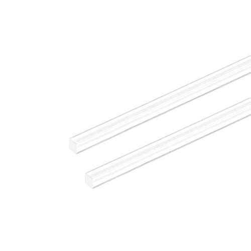 uxcell Akrilik Kare Çubuk, 5mm x 5mm x 10 inç Şeffaf Plastik Çubuk Katı PMMA Bar 2 adet