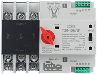 MODBAND YCQ4-100E / 3 P Çift Güç Otomatik Transfer Anahtarı 220 V AC 8ka Din Ray ATS Anahtarları Kesintisiz Güç 63A