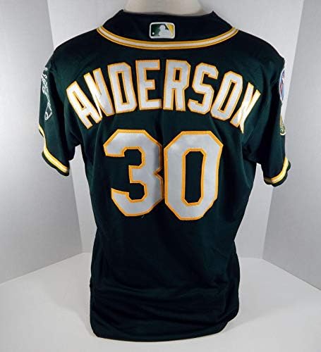 2018 Oakland Atletizm Brett Anderson 30 Oyunu Yayınlandı Yeşil Playoff Forması 788 - Oyun Kullanılmış MLB Formaları