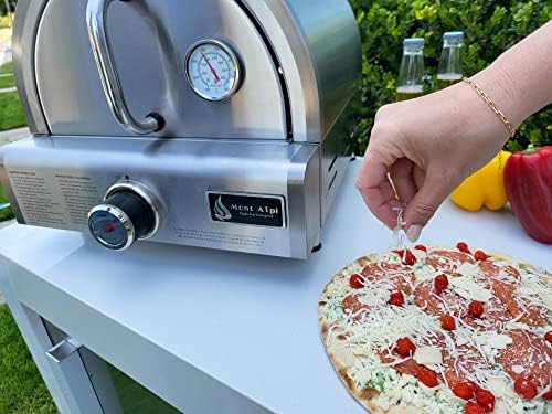 Mont Alpi MAPZ-SS Tezgah Üstü Paslanmaz Çelik Taşınabilir Açık Mutfak Gazlı Pizza yapma fırını-pizza taşı Dahil