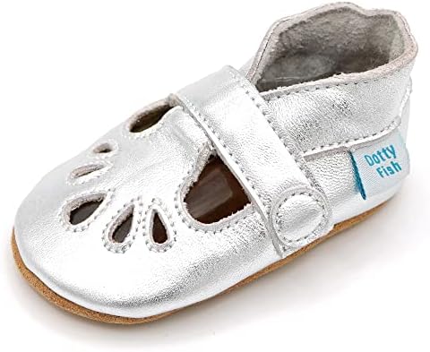 Dotty Balık Bebek Ayakkabıları, Kızlar deri T-Bar beşik ayakkabıları