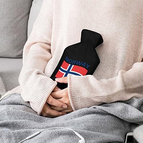 Norveç bayrağı Peluş Sıcak Su Torbası Sevimli Kauçuk Su Enjeksiyon Sıcak Su Şişesi El ayak ısıtıcı