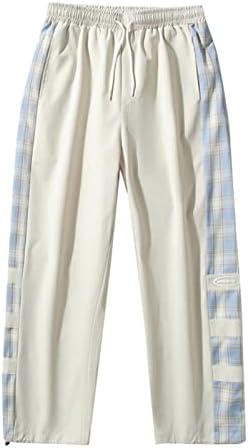Erkek Kış Giysileri Boyutu 6 Erkek İlkbahar ve Sonbahar Rahat Moda Ekose Nakış Logosu Elastik Pantolon Erkekler için