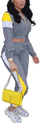 EOSIEDUR kadın Iki Parçalı Kıyafetler Zip Üst Ceket ve Elastik Kemer Pantolon Kadın Eşofman Eşofman Setleri