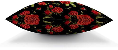 Moslion Gül Yastıklar dekoratif kırlent Kılıfı Aşk Çiçek Güller Yaprakları ile Pamuk Keten Yastık Kılıfı 18x18 İnç