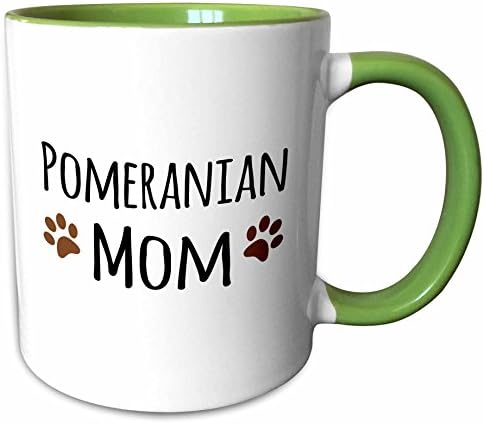 3dRose Pomeranya Köpeği Anne - Cinsine göre Pom Köpek-çamurlu kahverengi pençe izleri -... - Kupalar (kupa_154175_7)