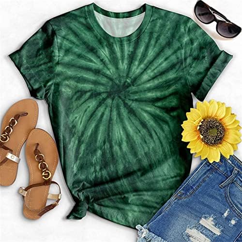 Charella Bayanlar Yaz Sonbahar Kısa Kollu Gömlek Yumuşak Rahat Giyim Dantel Pamuk Crewneck Grafik Üst Tee Bayan için