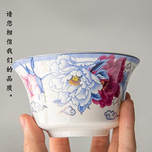 Çin Porselen Çay Fincanı 10 oz Gaiwan Çiçek Kasesi Gelenek Sancai Kapak Kase Dudak Fincan Tabağı çay seti Gevşek Yaprak