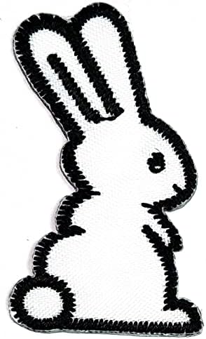 Kleenplus 2 adet. Mini Tavşan Yama Sevimli Beyaz Tavşan Karikatür Demir on Patch İşlemeli Aplike Yama dikmek Giydirmek