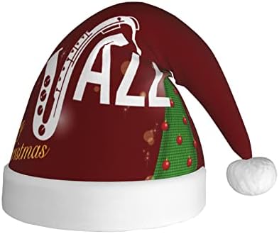 Caz Saksafon Müzik Komik Yetişkin Peluş Santa Şapka Noel Şapka Kadınlar ve Erkekler İçin Noel Tatil Şapka