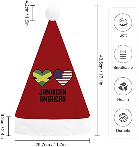 Jamaikalı Amerikan Kalp Bayrakları Noel Şapka Kişiselleştirilmiş Santa Şapka Komik Noel Süslemeleri