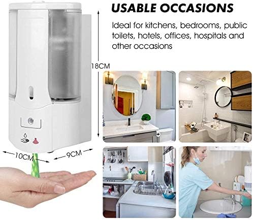 zxz 400ml Otomatik sabunluk, Kızılötesi Hareket Sensörü, Su Geçirmez Sıvı Dezenfektan Dispenseri Dispenseri, Banyo,