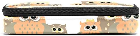 Güzel Renkli Baykuş Kuş 84x55in Deri Kalem Kutusu Kalem Çantası Çift Fermuarlı Kırtasiye Çantası saklama çantası Okul