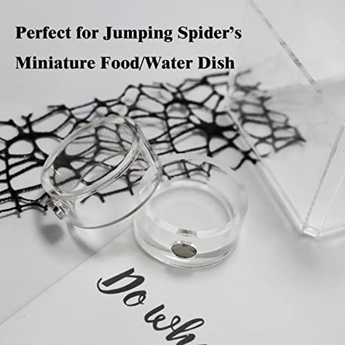 JİLİNWEİ Atlama Örümcek Besleme Çanak, Manyetik Tiny Gıda Yemekleri Su Çanak Atlama Örümcek için, Tarantula ve Diğer