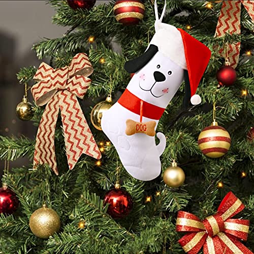 baıshıtop Retro Çorap hediye çantası Noel Şeker Çantası Stereo Hediye Çorap Sevimli Köpek Elemanları Santa Hediyeler
