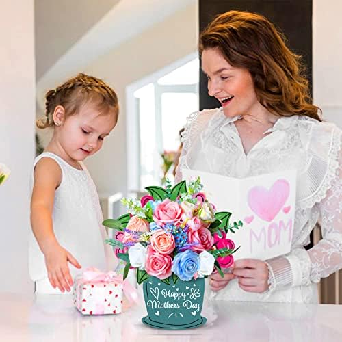 Mutlu Anneler Günü El Aldı Çiçek Tutucu, DIY Ahşap Çiçek Tutucu Paket Anneler Günü Hediyeleri Kızı Oğlu, Ev Partisi