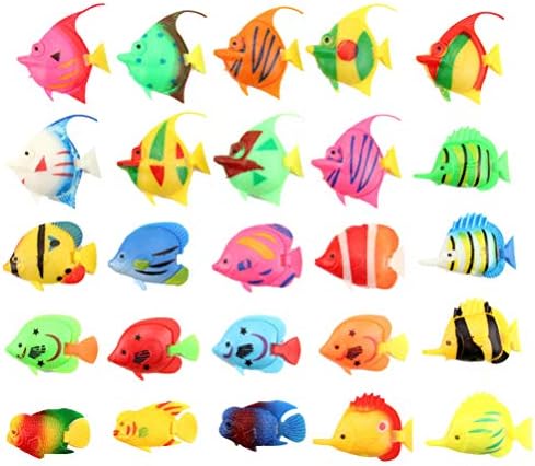 PRETYZOOM Oyuncaklar Dekor Heykeli Dekor 25 pcs Yapay Hareketli Yüzen Balıklar Süs Süslemeleri için Akvaryum balık