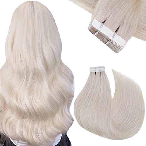 Daha Fazla Tasarruf Edin Birlikte satın alın: İki paket beyaz sarışın renk 1000 bant saç ekleme insan saçı 18 inç