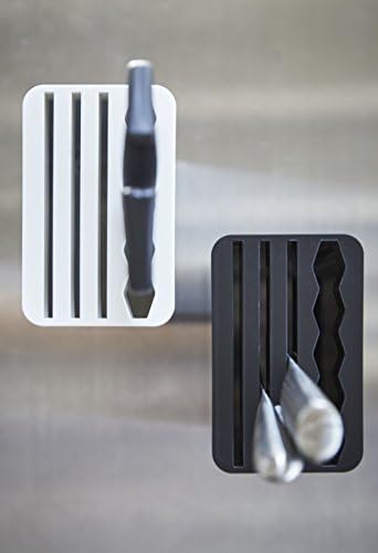 Yamazaki 3512 Mutfak Bıçağı ve Makas Standı, Beyaz, Yakl. G 4,3 x D 2,8 x Y 8,8 inç (11 x 7 x 22,3 cm), Kule, Bıçak